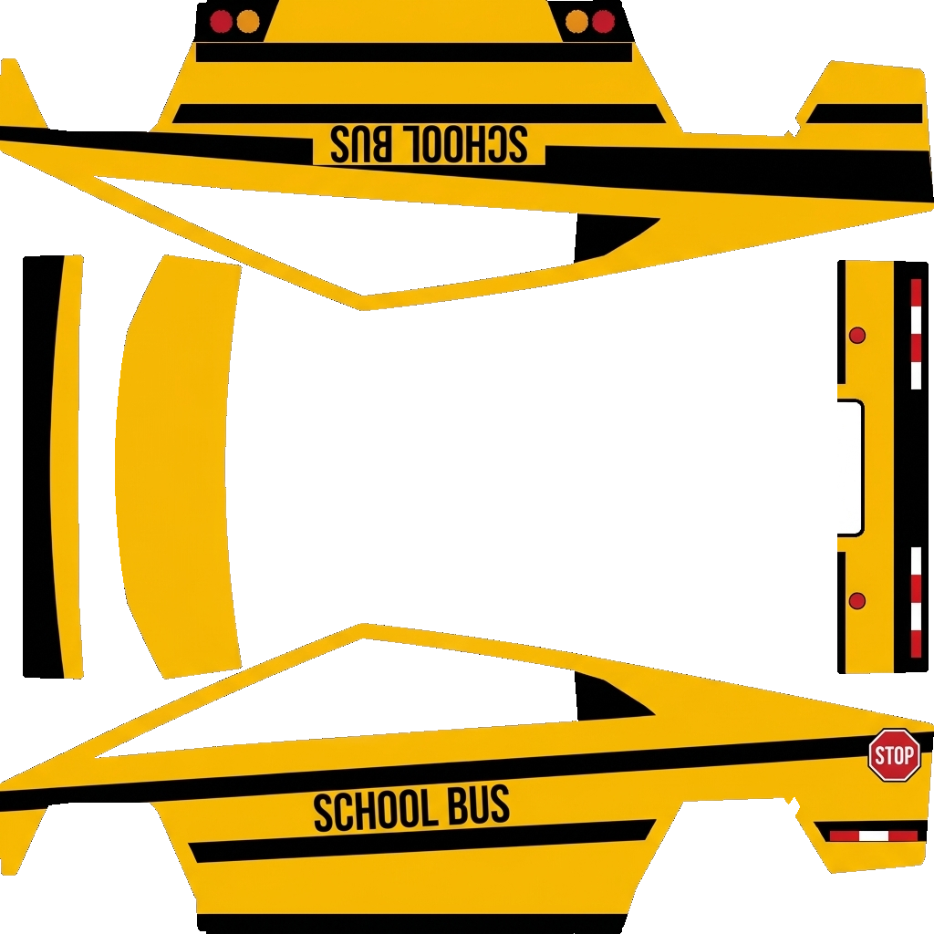 Tesla Cybertruck with a School Bus Yellow wrap, 3D preview