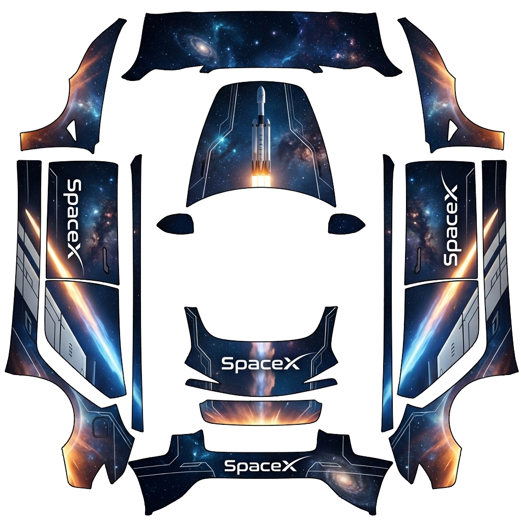Tesla Model 3 (2024+) Standard & Premium with a SpaceX wrap, 3D preview
