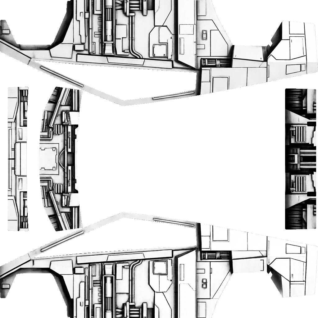Star Tesla Cybertruck wrap PNG - flat 1024x1024 wrap PNG template for Tesla Cybertruck Paint Shop