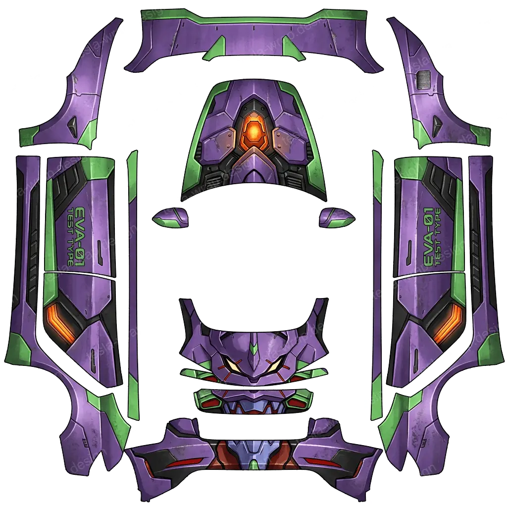 Tesla Model 3 (2024+) wrap design - evagelion 01