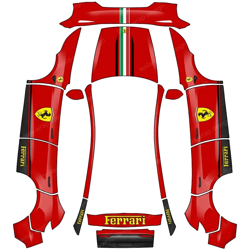 Tesla Model Y (2025+) wrap design - Ferrari