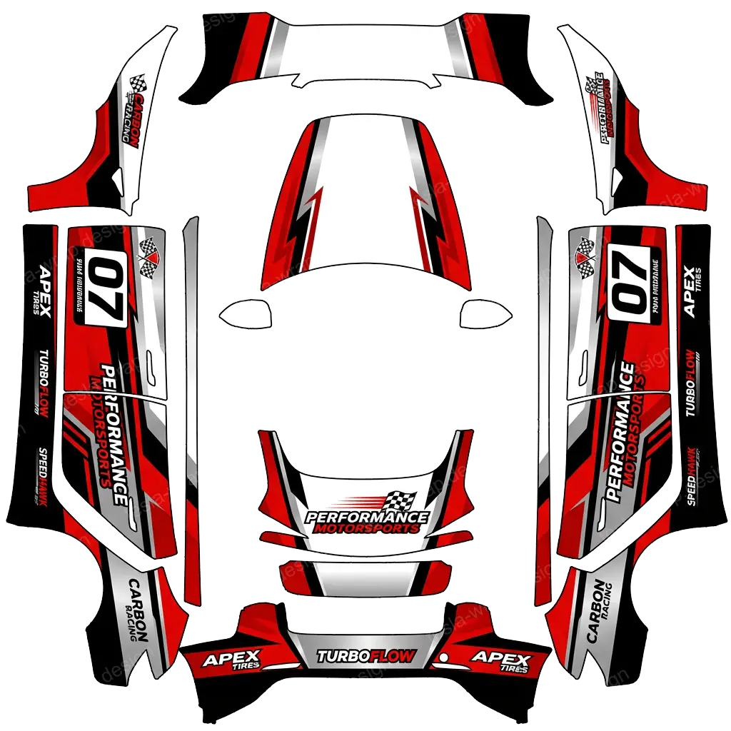 Tesla Model 3 (2024+) custom wrap design - free download PNG