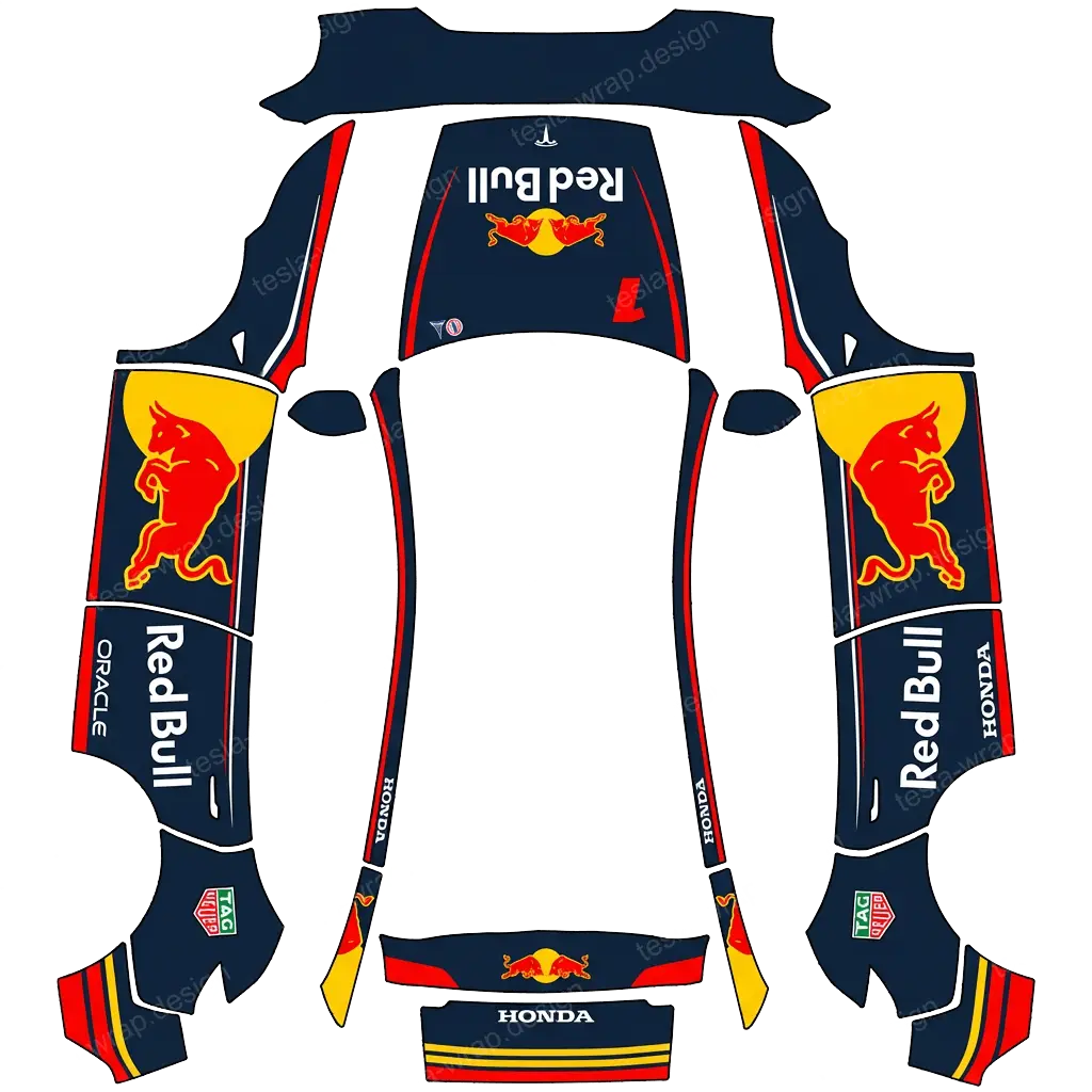 Tesla Model Y (2025+) wrap design - f1 machine redbull 2025