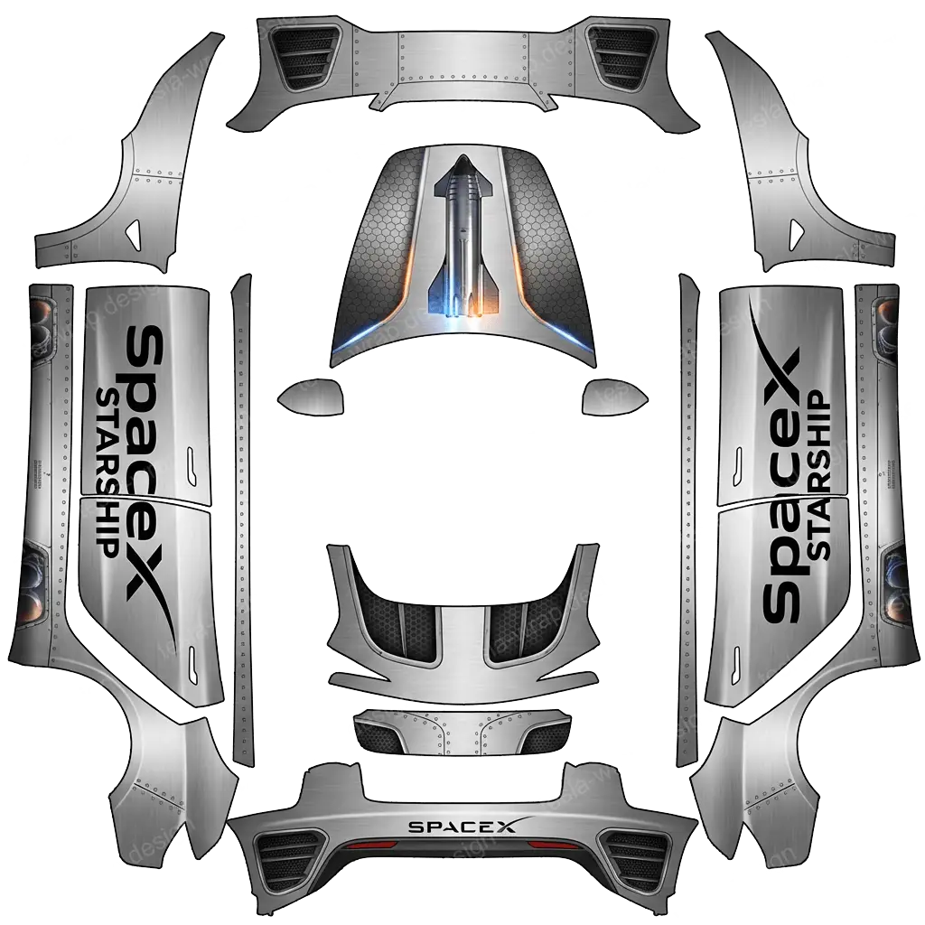 Tesla Model 3 (2024+) wrap design - SpaceX Starship