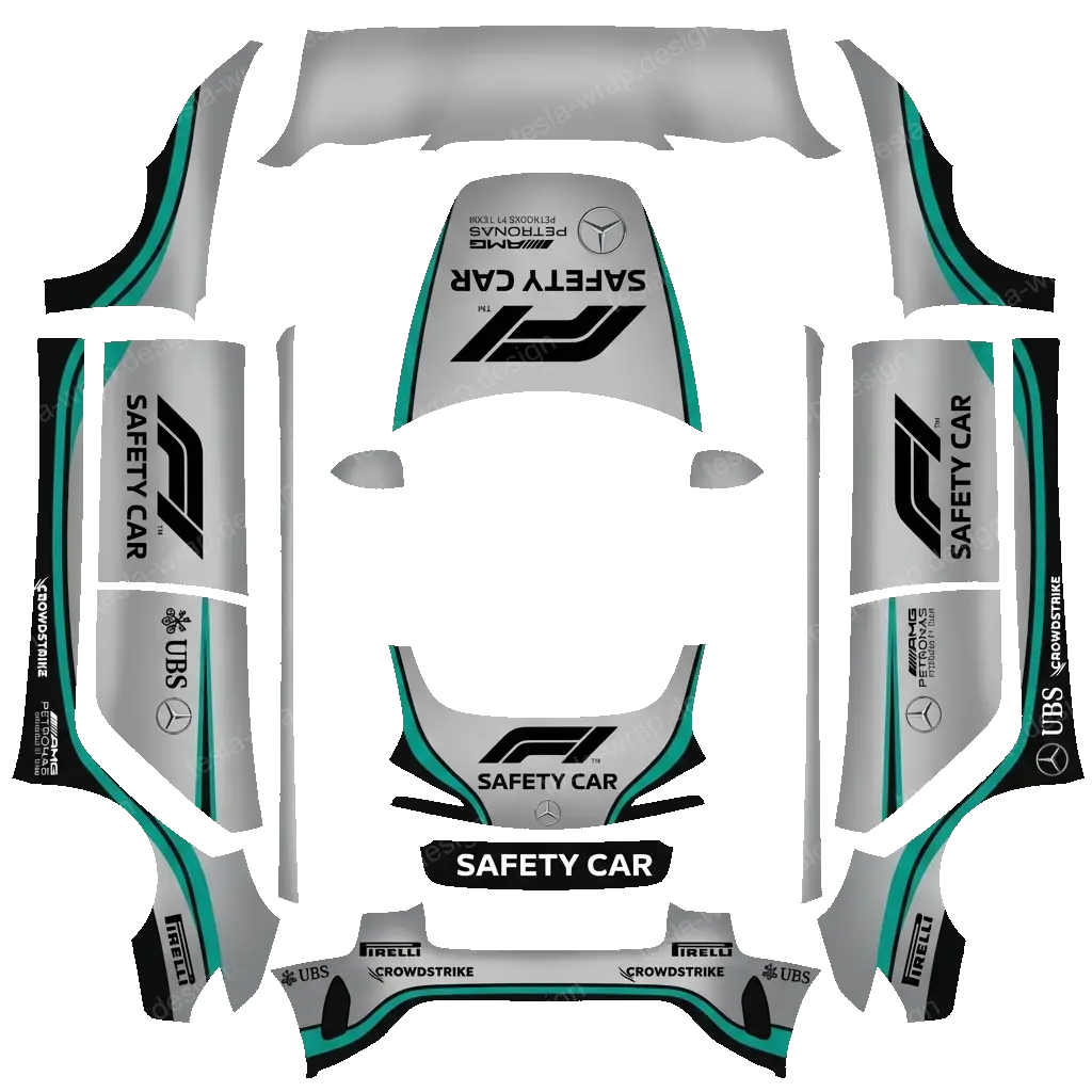 Tesla Model 3 (2024+) wrap design - F1 safety car
