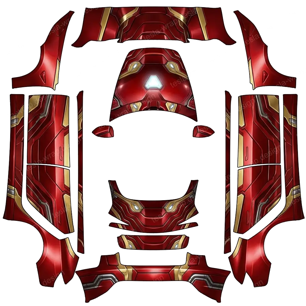 Tesla Model 3 (2024+) wrap design - Iron man