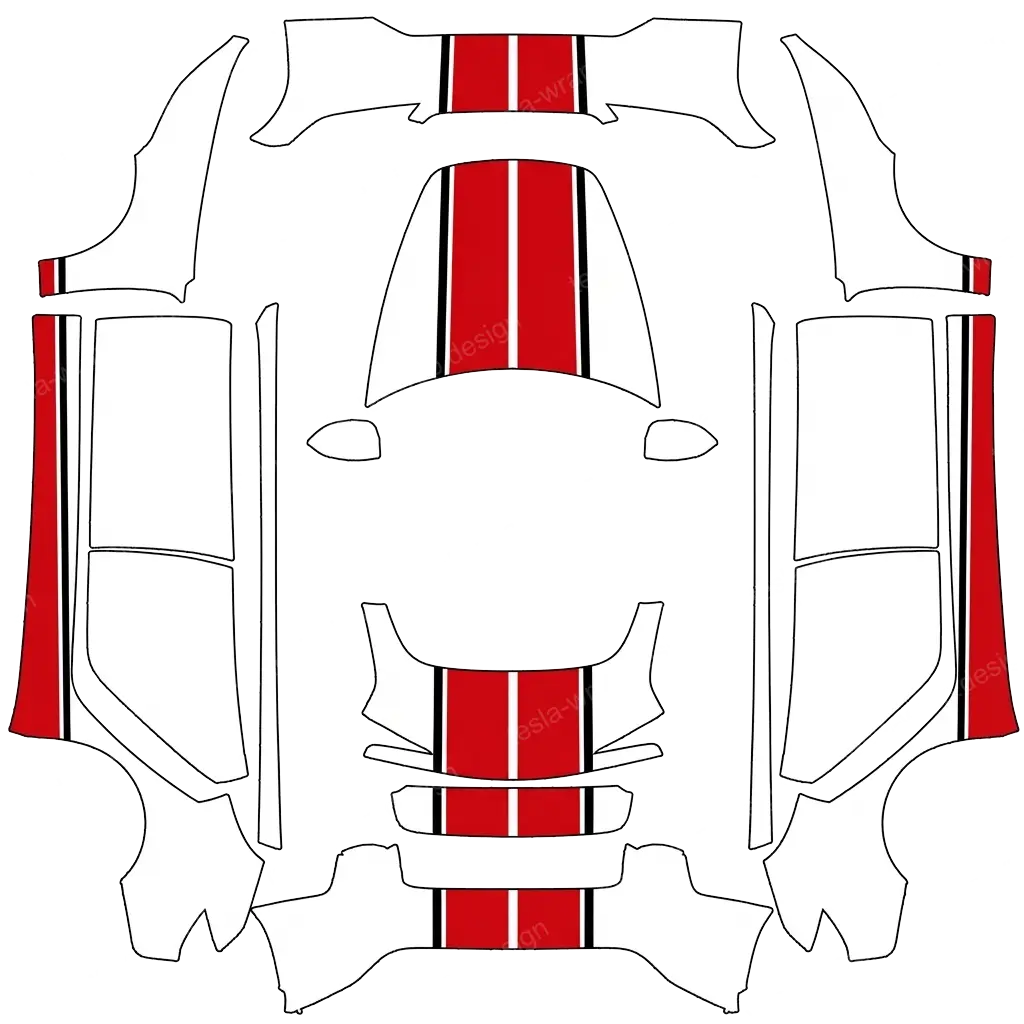 Tesla Model 3 (2024+) custom wrap design - free download PNG