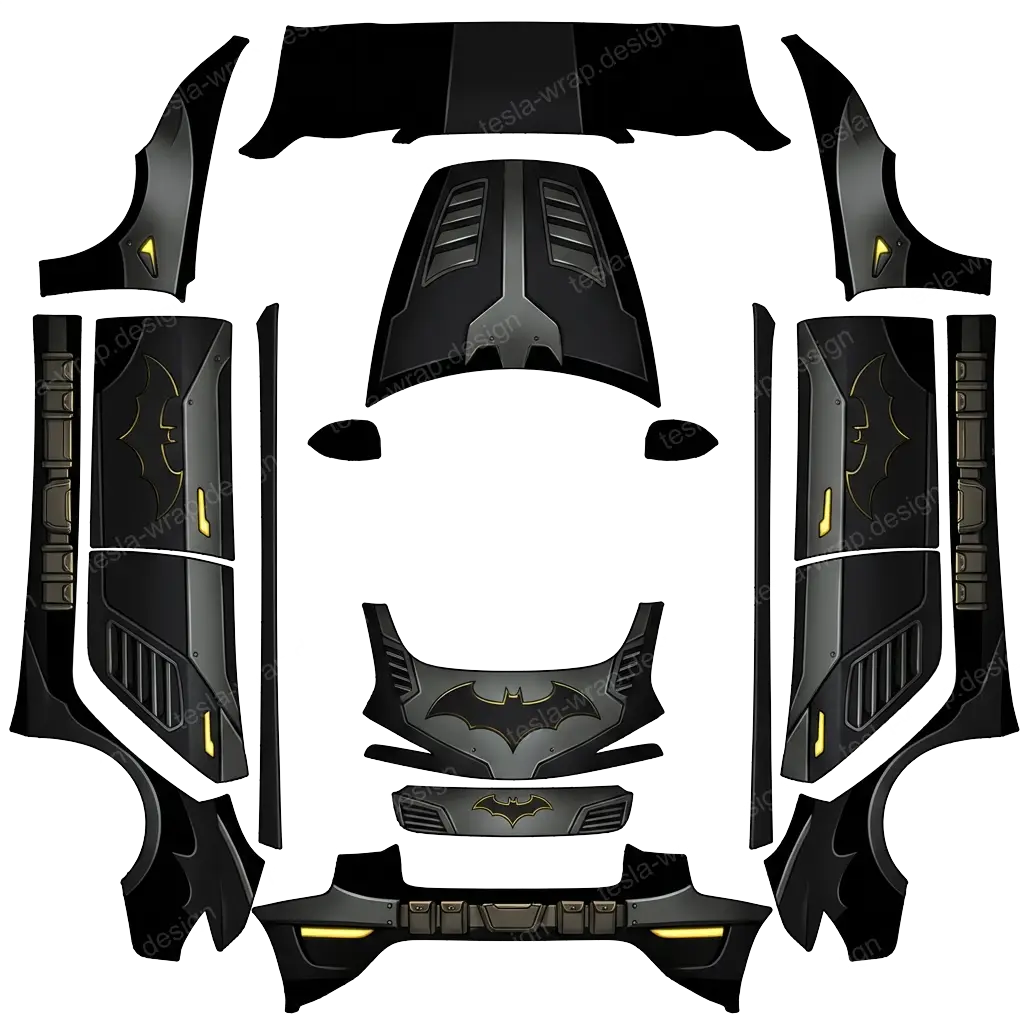 Tesla Model 3 (2024+) wrap design - Batmobile