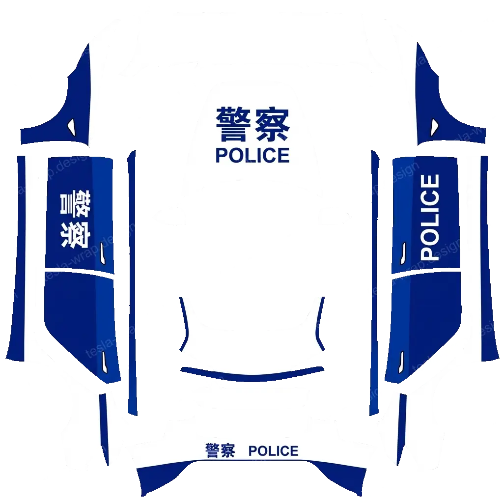 Tesla Model 3 (2024+) wrap design - china police car