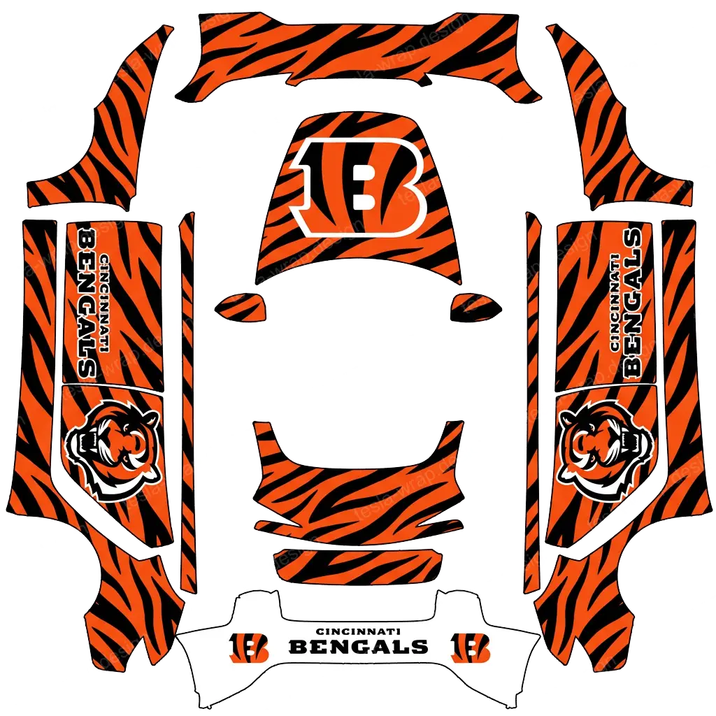 Tesla Model 3 (2024+) wrap design - cincinnati bengals