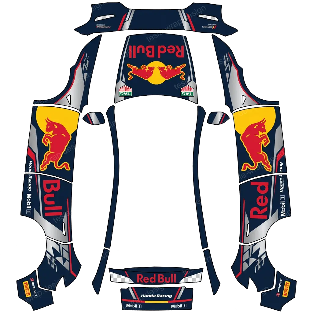 Tesla Model Y (2025+) wrap design - redbull race car