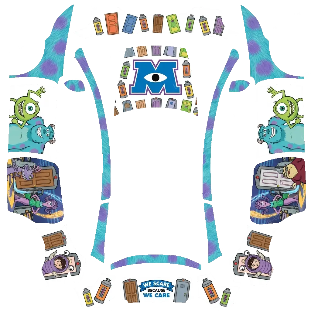 Tesla Model Y L wrap design - Monsters, Inc. style