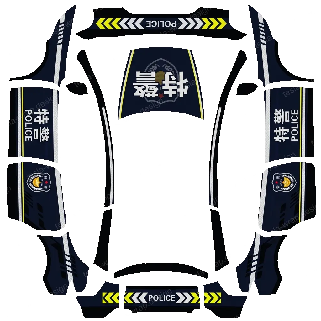 Tesla Model Y L wrap design - 特警