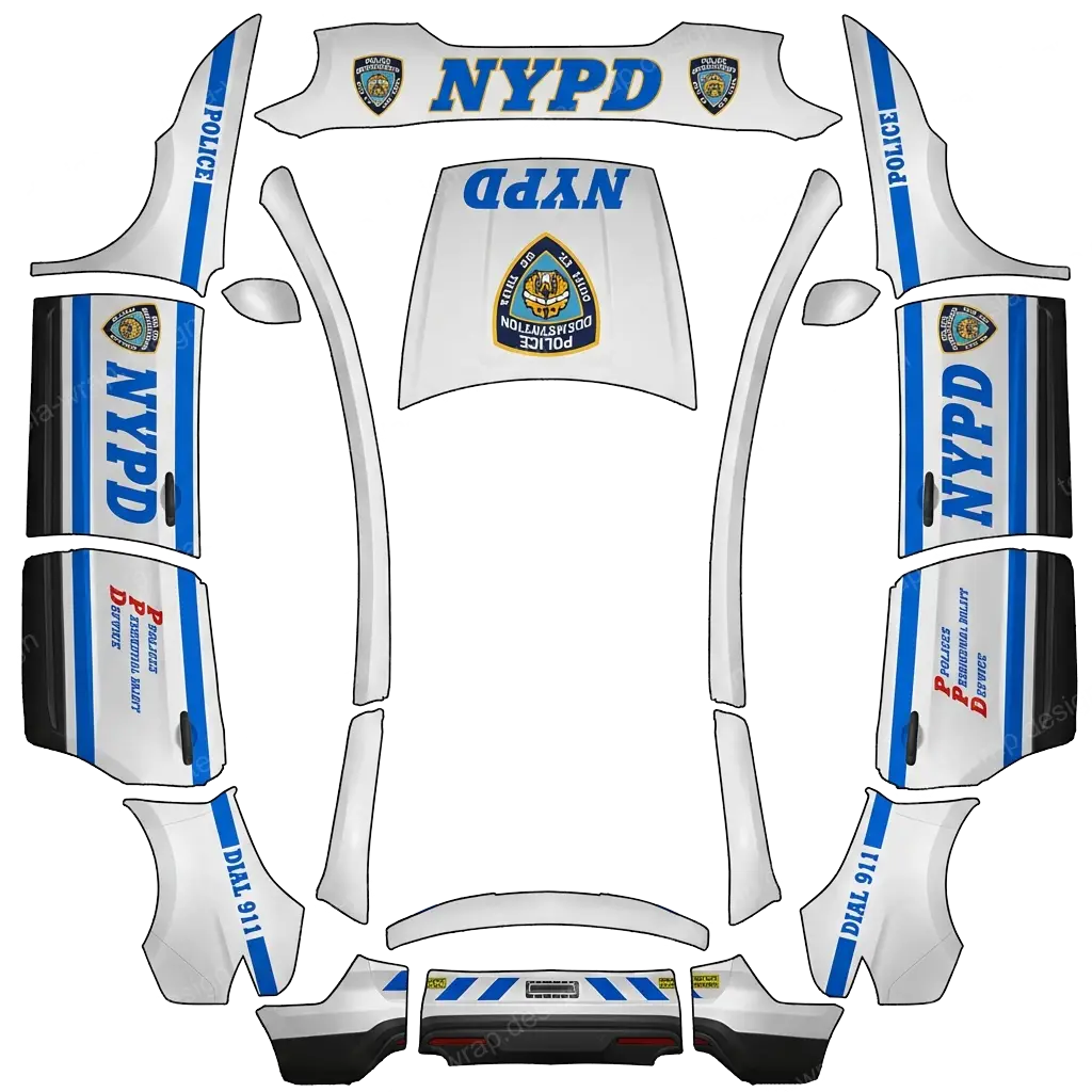 Tesla Model Y L wrap design - nypd警车