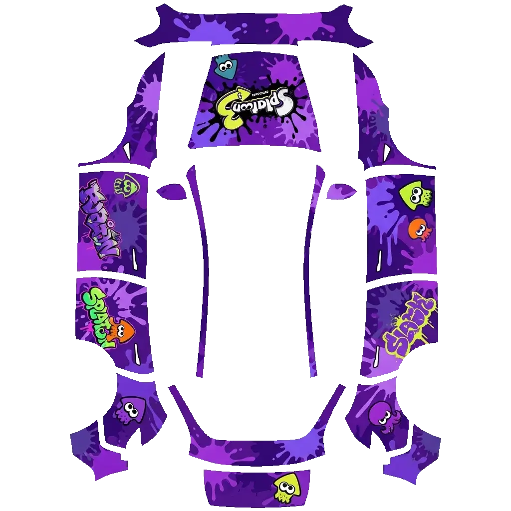 Tesla Model Y (2025+) wrap design - splatoon 3, mainly purple