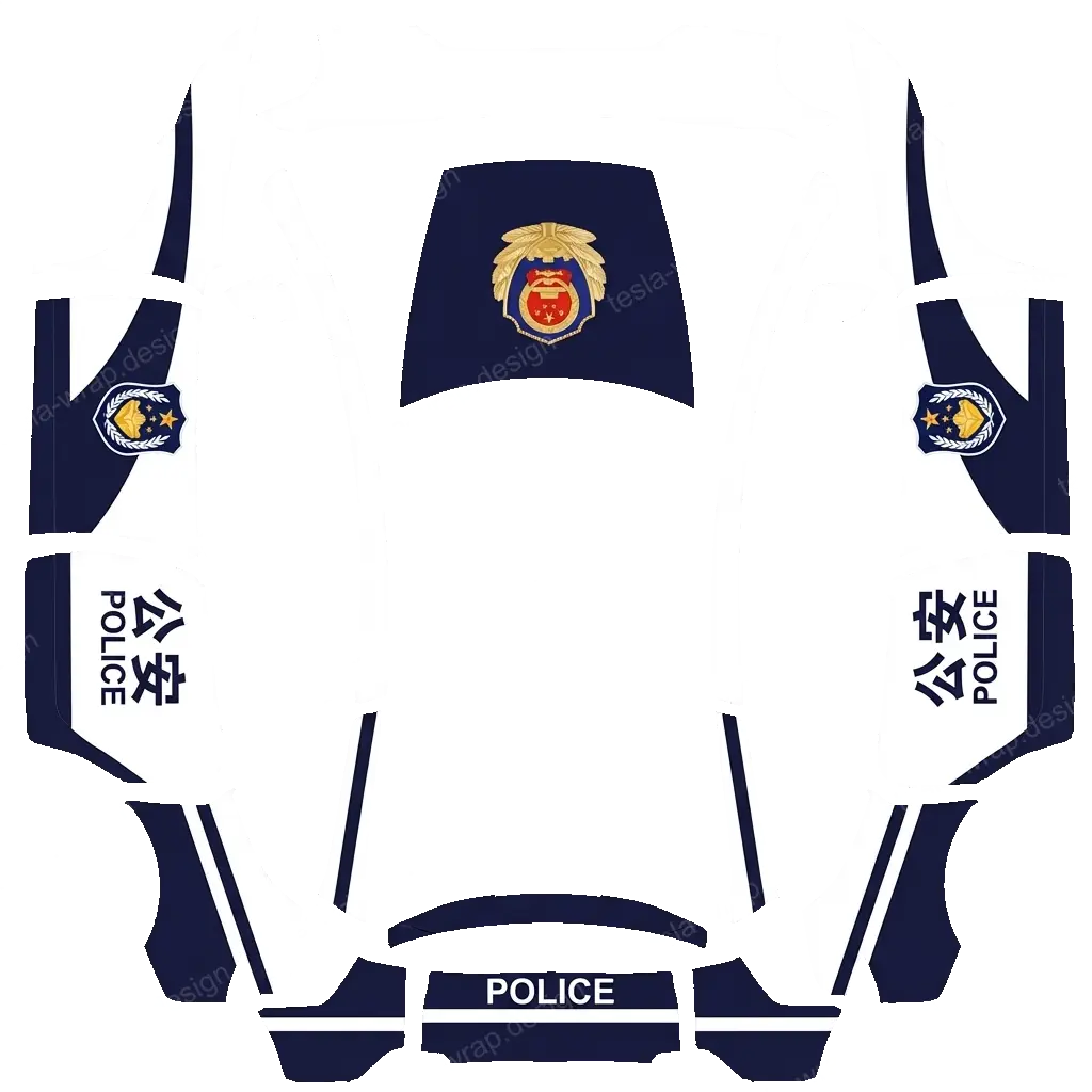 Tesla Model Y L wrap design - Chinese Police
