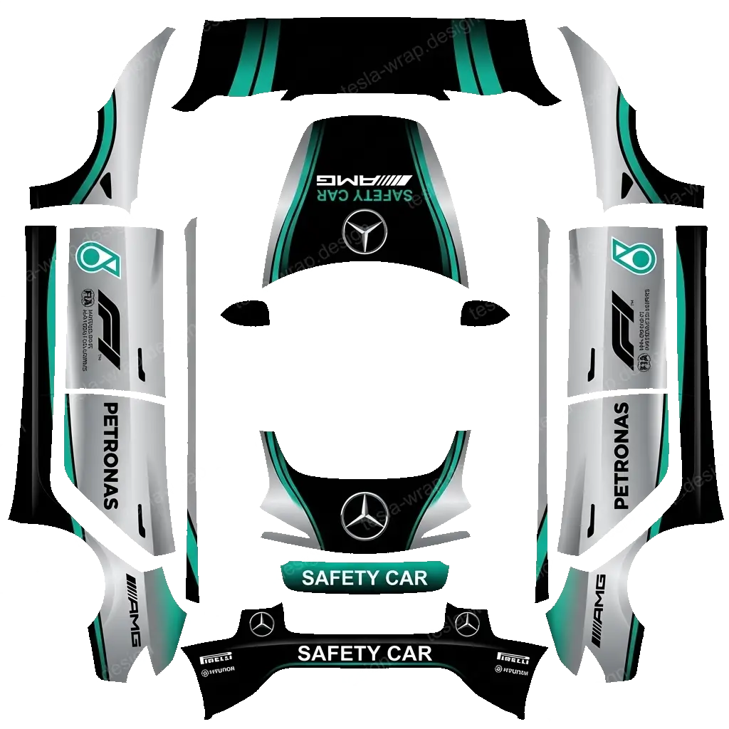 Tesla Model 3 (2024+) wrap design - 2025 benz f1 safety car