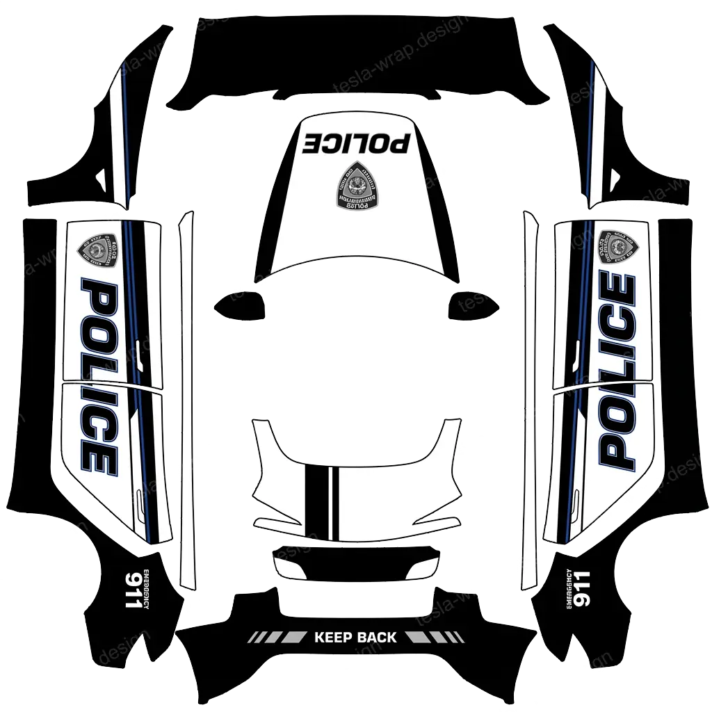 Tesla Model 3 (2024+) custom wrap design - free download PNG