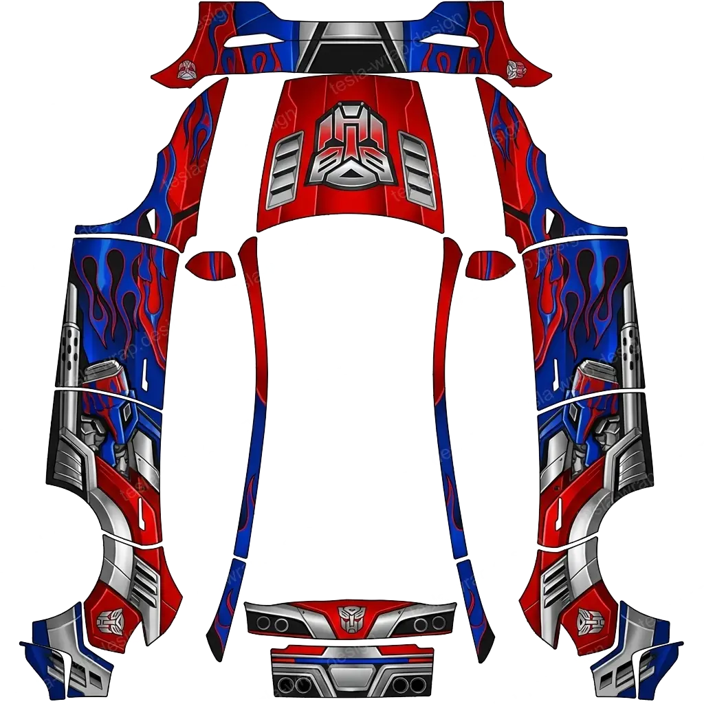 Tesla Model Y (2025+) wrap design - Make it a look like optimus prime from transformers.