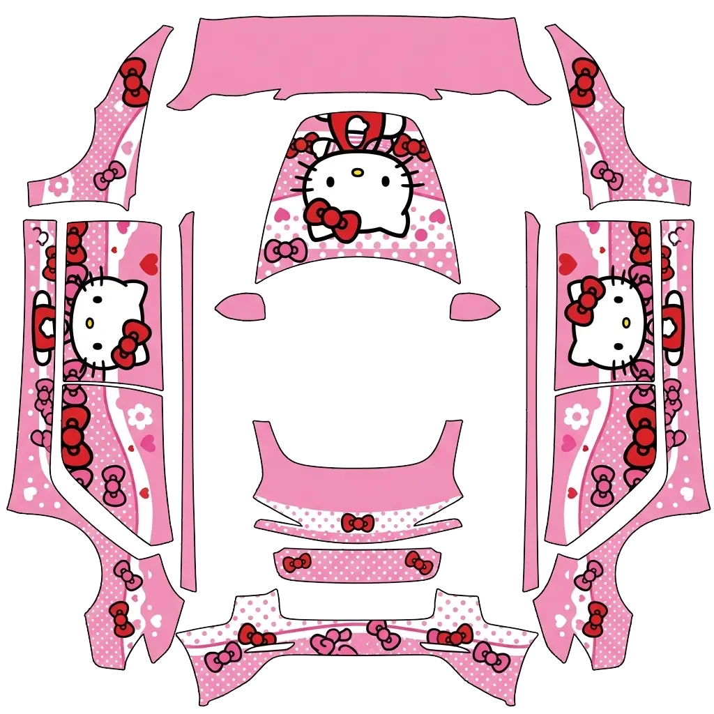 Tesla Model 3 (2024+) wrap design - Hello Kitty