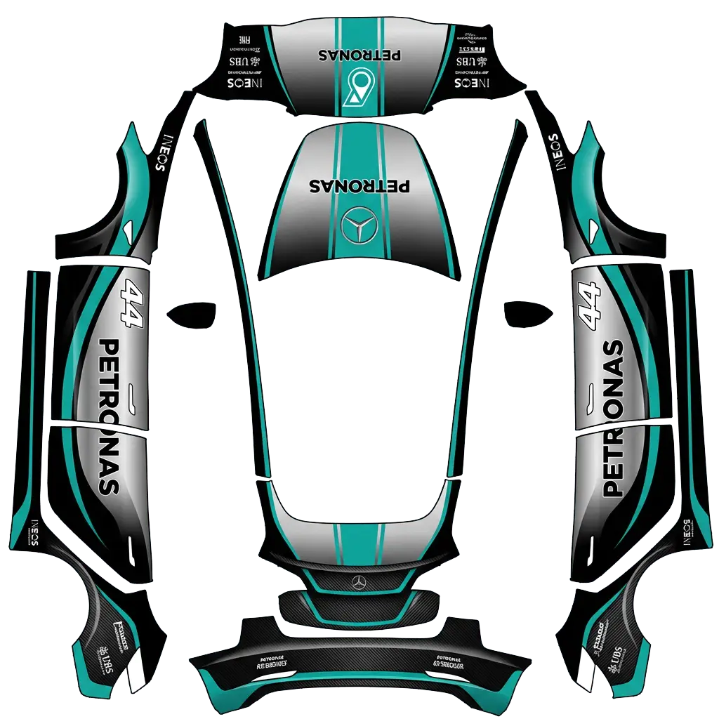 Tesla Model 3 wrap design - F1 Mercedes