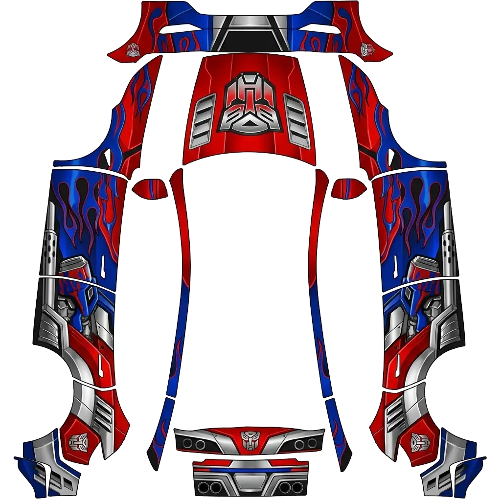 Tesla Model Y (2025+) wrap design - Make it a look like optimus prime from transformers.