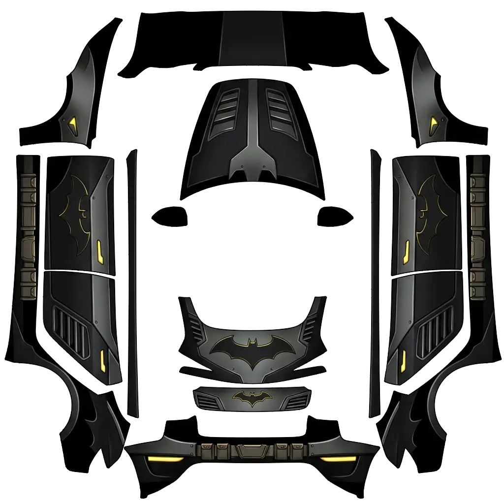 Tesla Model 3 (2024+) wrap design - Batmobile