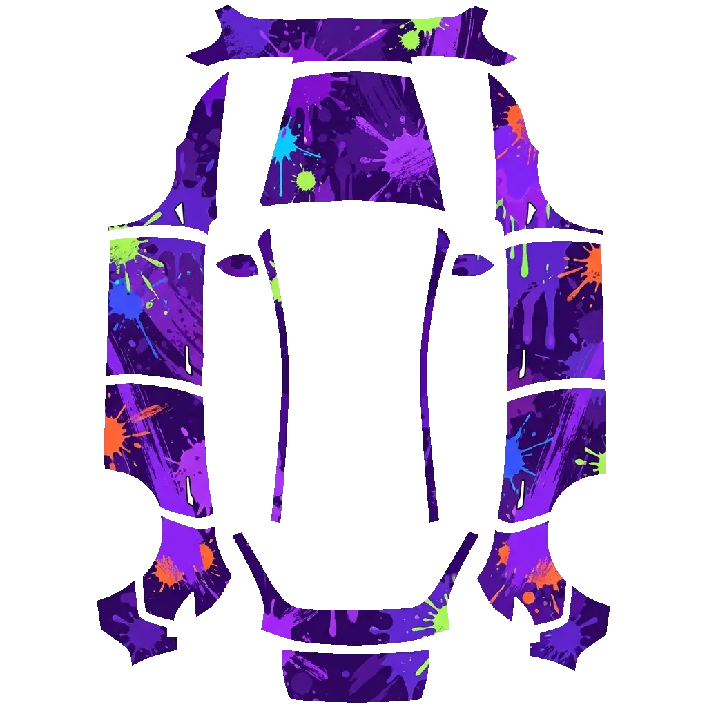 Tesla Model Y (2025+) wrap design - splatoon 3, mainly purple