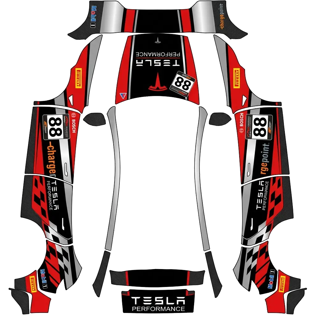 Tesla Model Y (2025+) custom wrap design - free download PNG