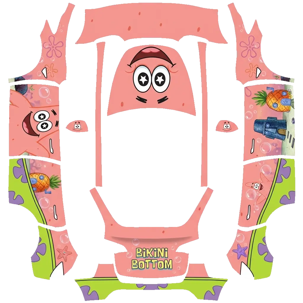 Tesla Model Y wrap design - Bikini Bottom Patrick Star Theme