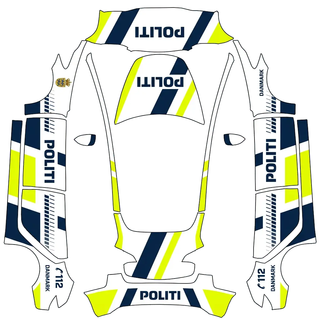 Tesla Model 3 wrap design - danish-policecar