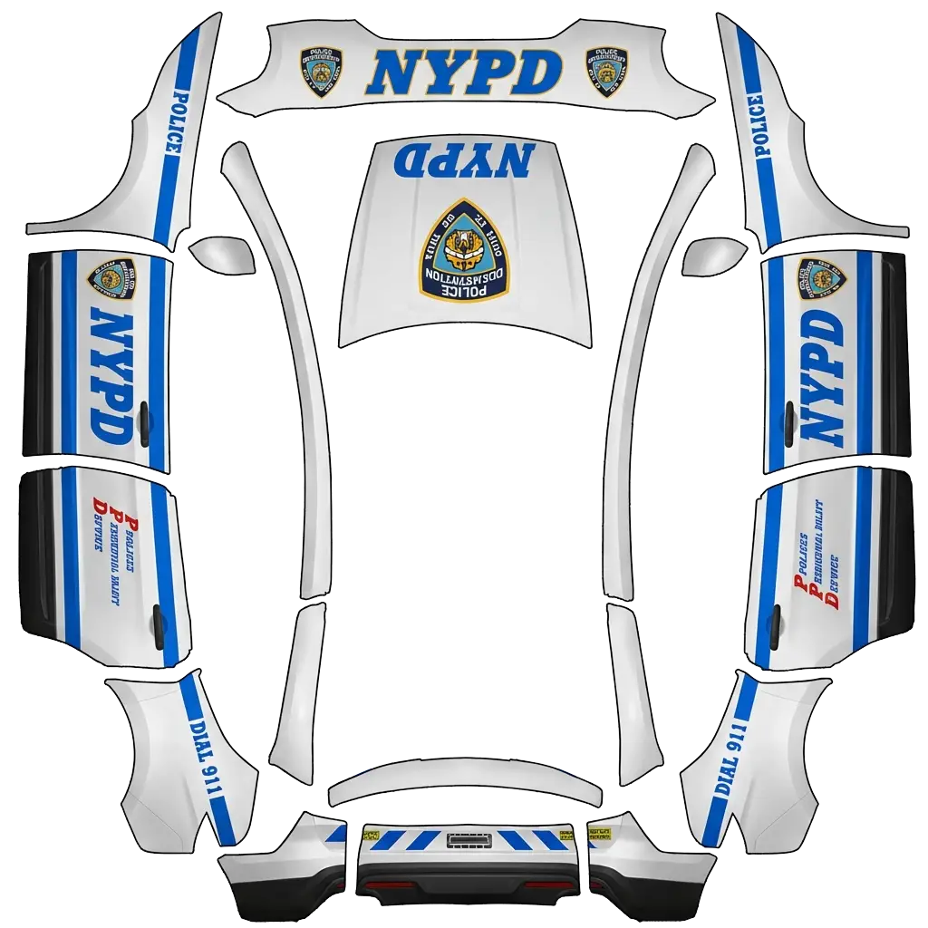 Tesla Model Y L wrap design - nypd警车