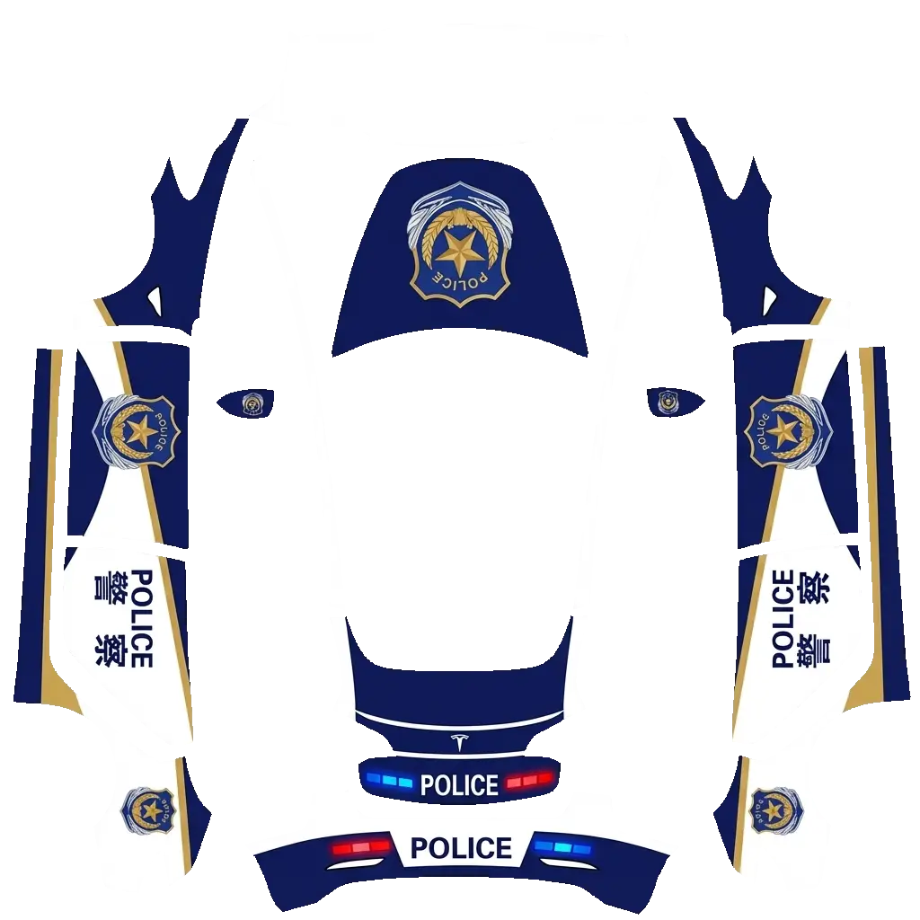 Tesla Model 3 wrap design - 警察