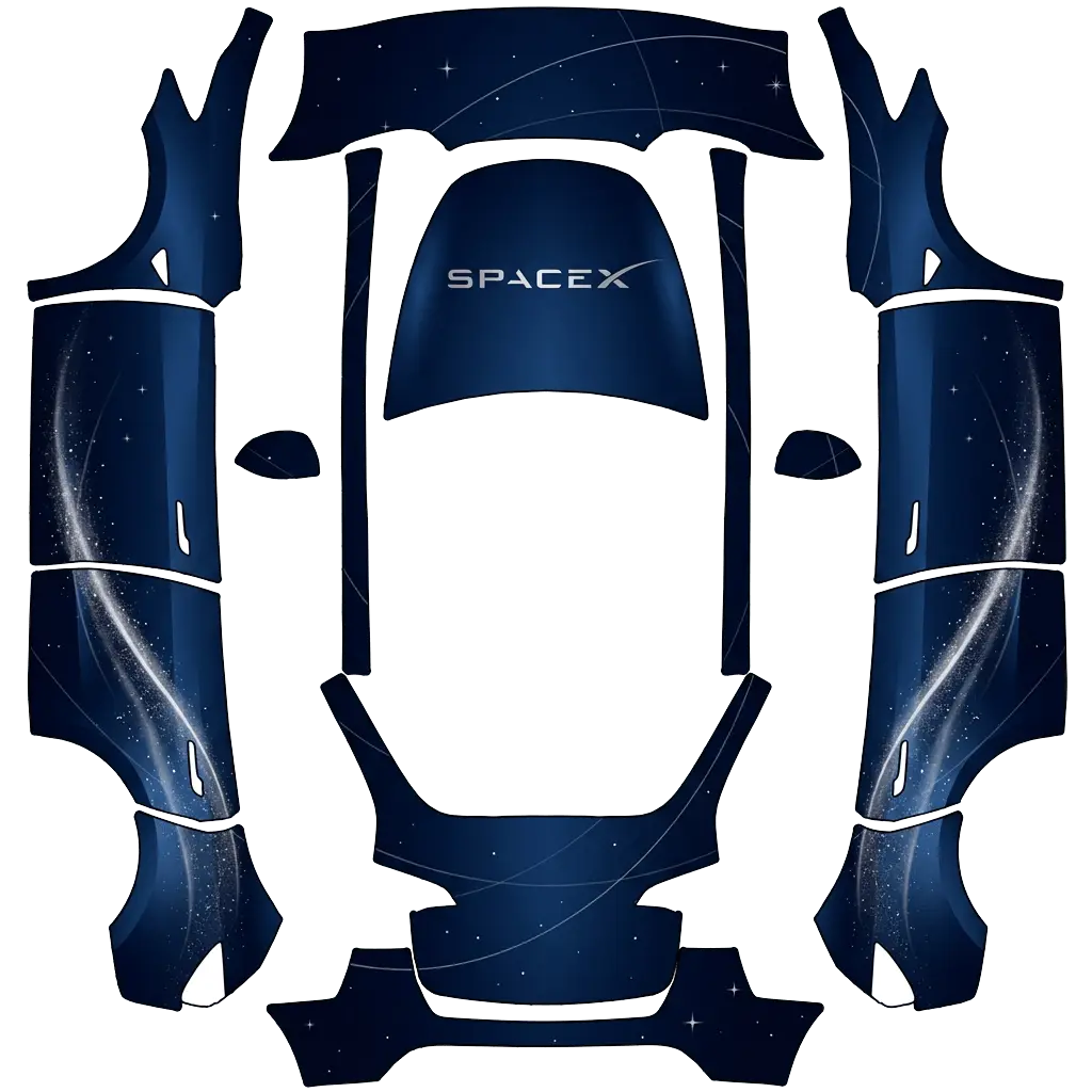 Tesla Model Y wrap design - Space X. Simple and classy