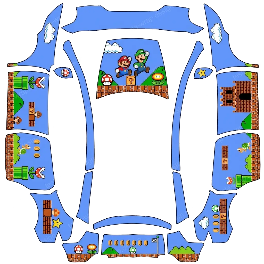 Tesla Model Y L wrap design - Super Mario