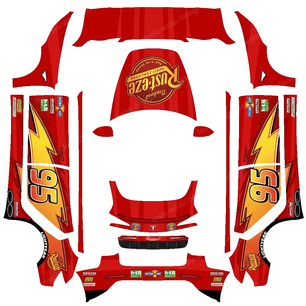 Tesla Model 3 (2024+) wrap design - Make a ligthning mcqueen wrap