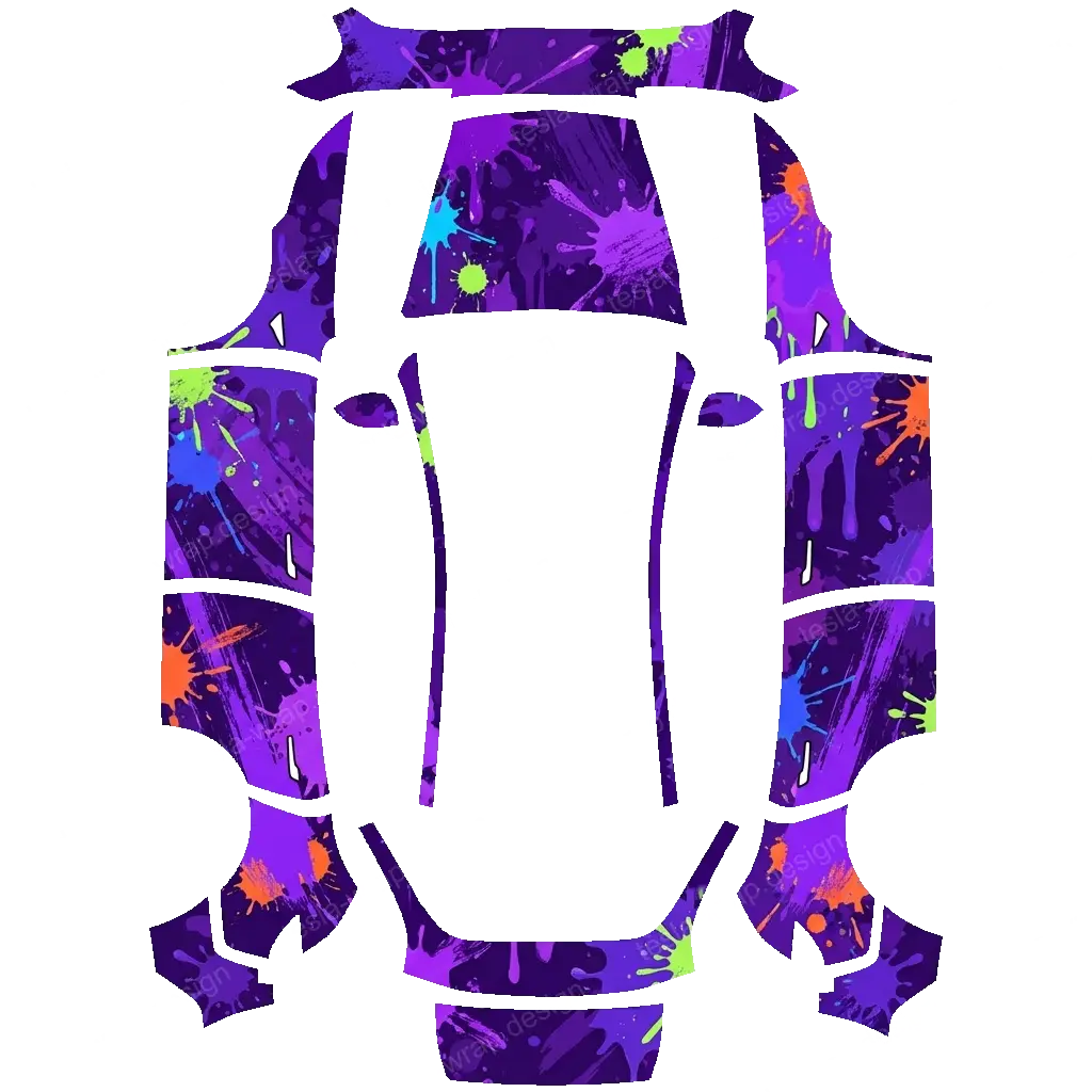Tesla Model Y (2025+) wrap design - splatoon 3, mainly purple
