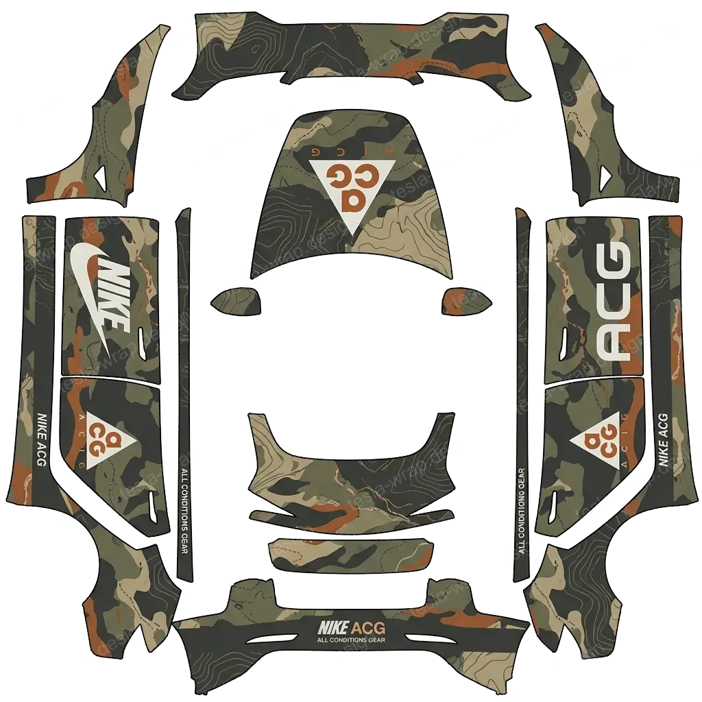 Tesla Model 3 (2024+) wrap design - nike acg car