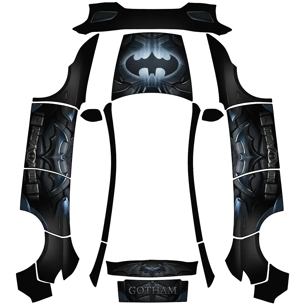 Tesla Model Y (2025+) wrap design - make high quality design for a batman