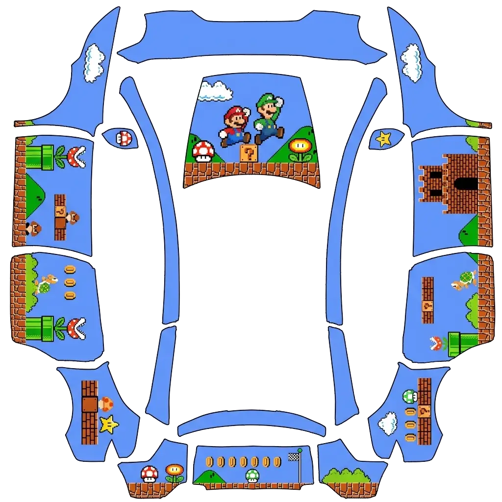Tesla Model Y L wrap design - Super Mario