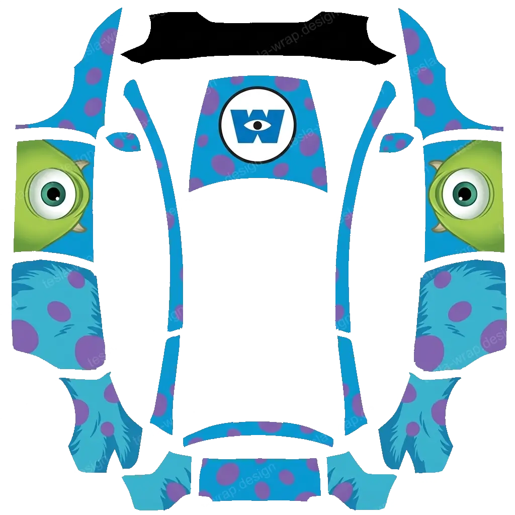 Tesla Model Y L wrap design - Monsters, Inc. style