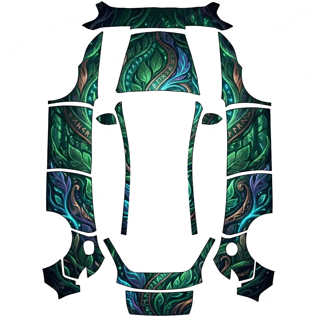 Tesla Model Y (2025+) wrap design - Forbidden Mtb bicycle colors druid lite
