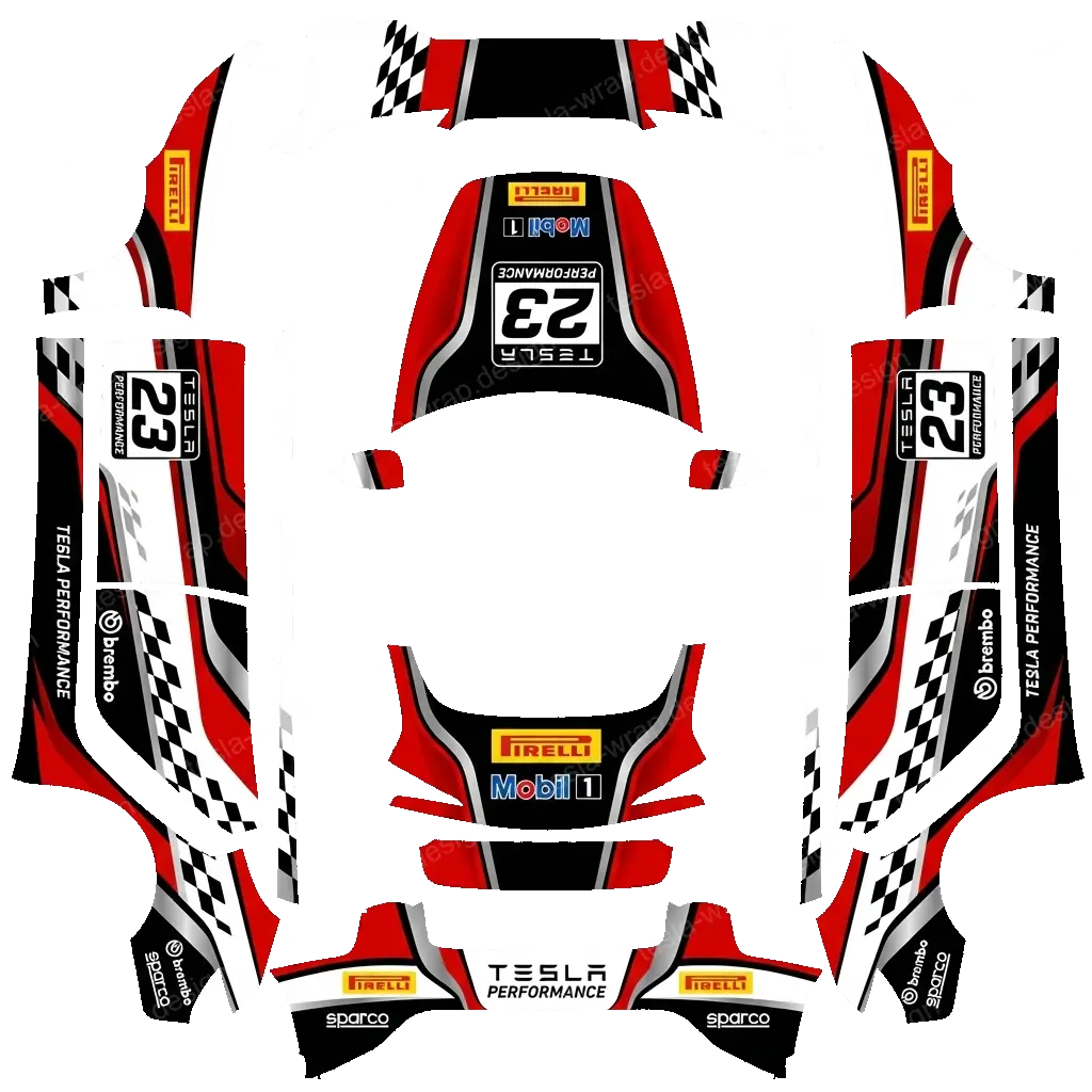 Tesla Model 3 (2024+) custom wrap design - free download PNG
