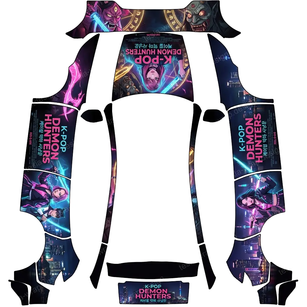 Tesla Model Y (2025+) wrap design - K pop demon hunters movie