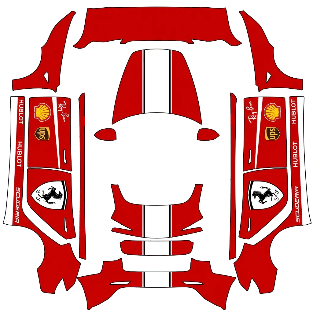 Tesla Model 3 (2024+) wrap design - Ferrari