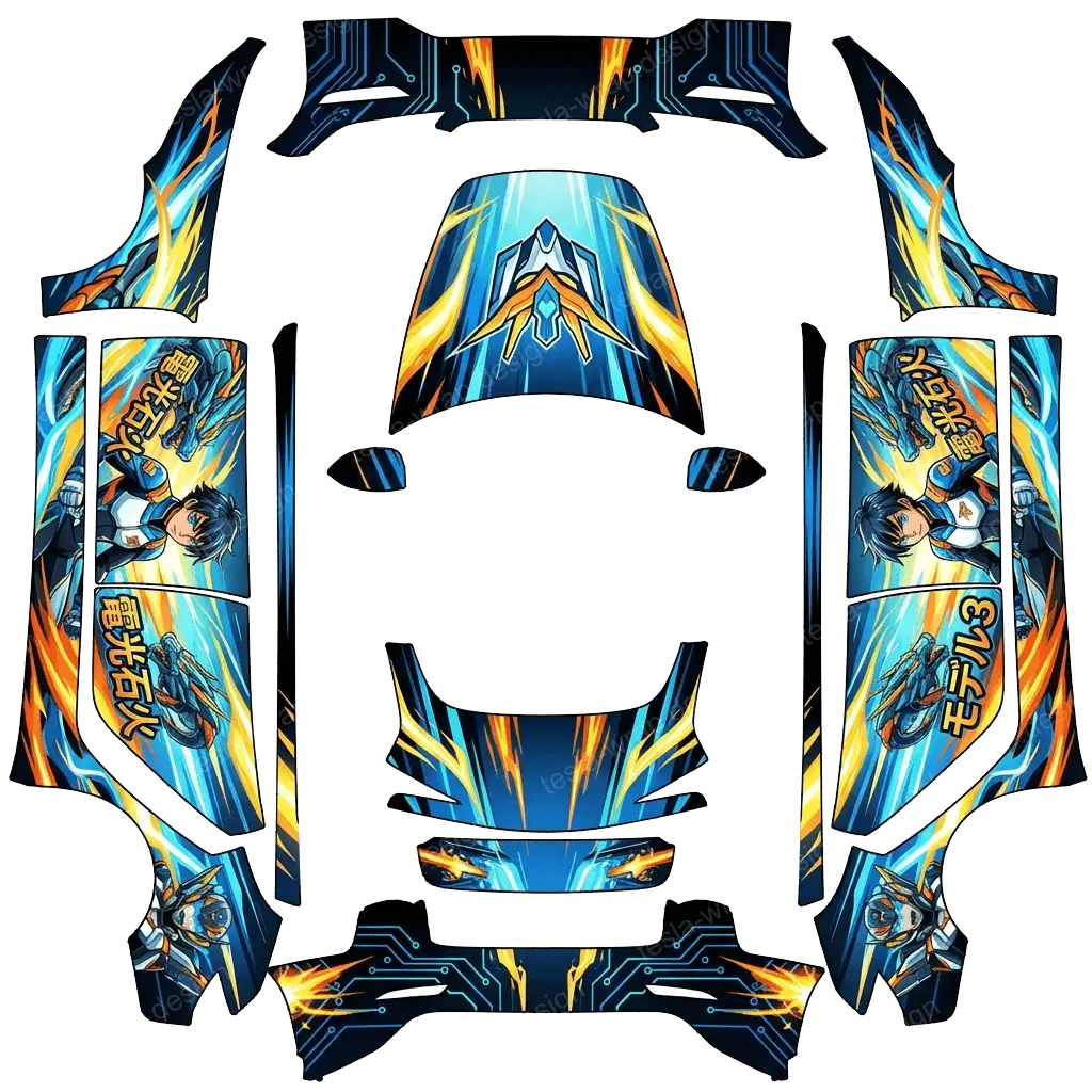 Tesla Model 3 (2024+) wrap design - Anime