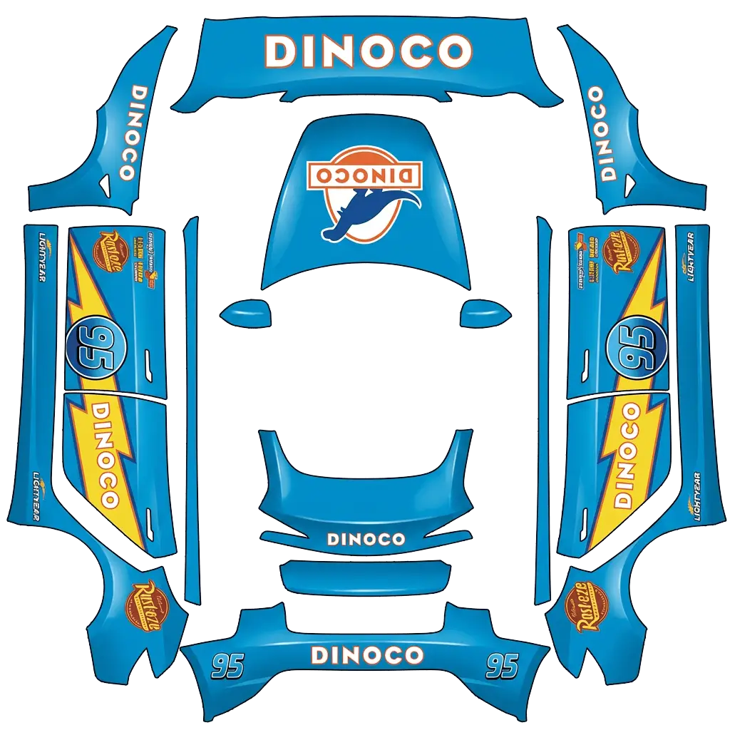 Tesla Model 3 (2024+) wrap design - Flash mc queen dinoco