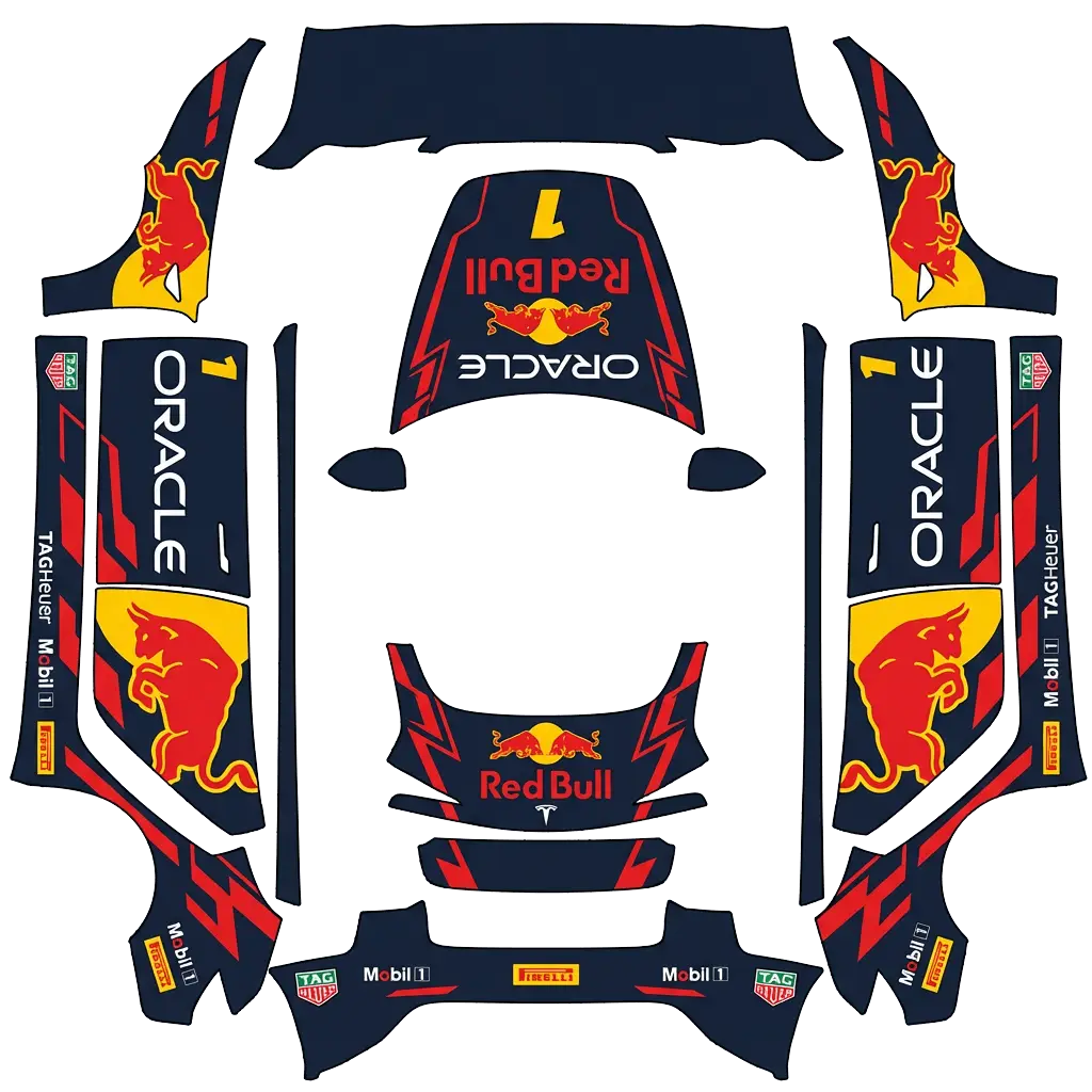Tesla Model 3 (2024+) wrap design - F1 Red Bull raceing
