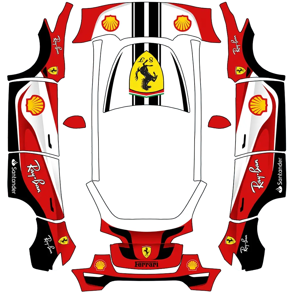 Tesla Model Y wrap design - Scuderia Ferrari formula one team wrap without any number