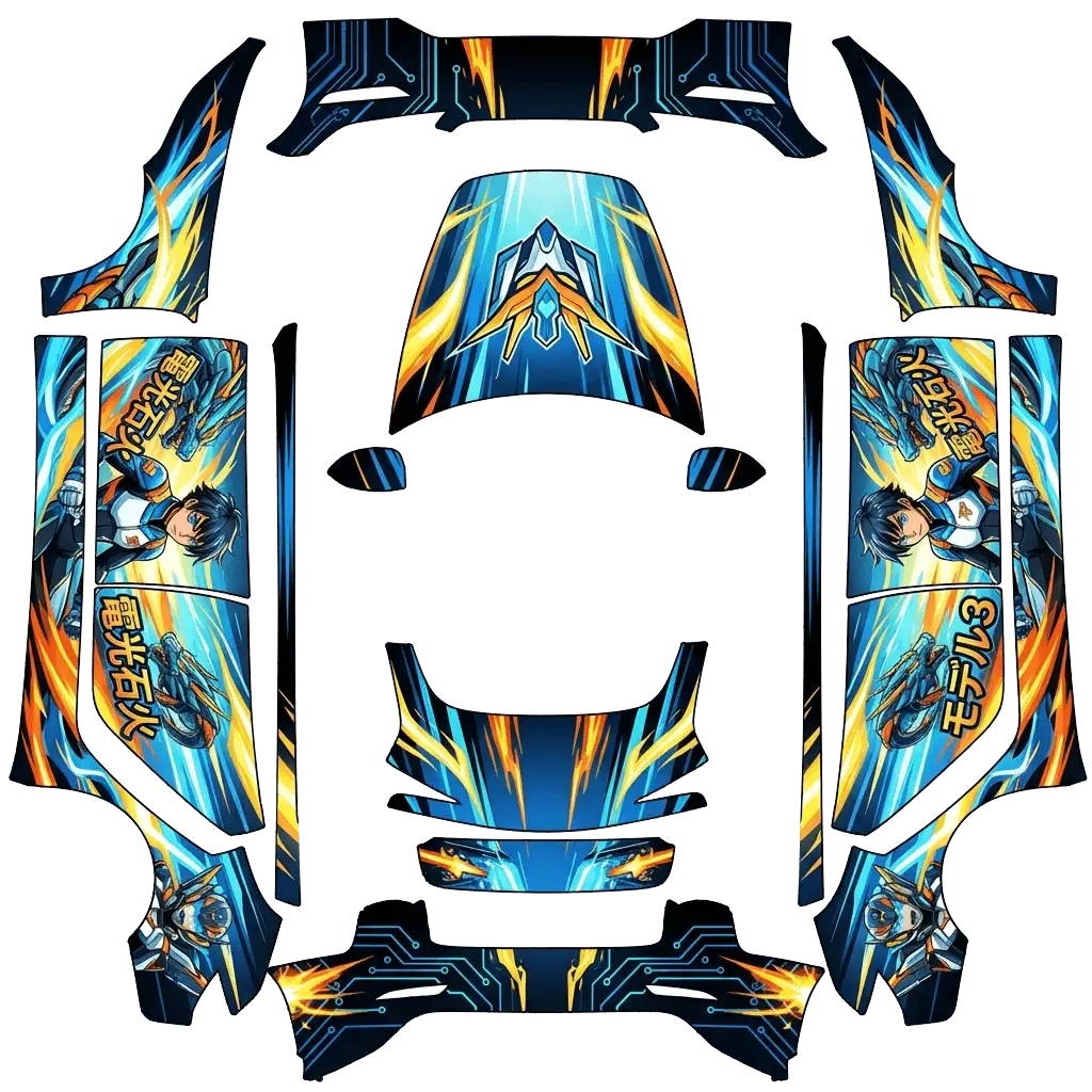 Tesla Model 3 (2024+) wrap design - Anime